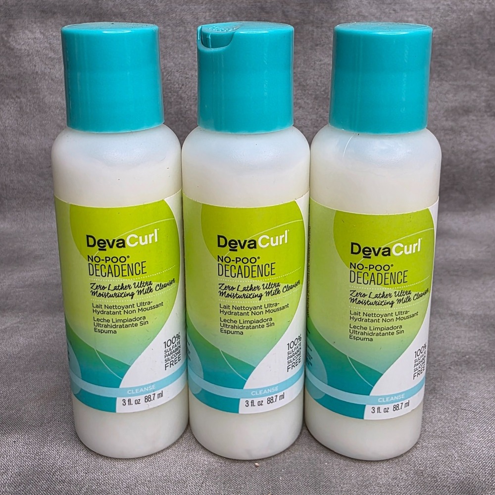 (X3) Deva Curl NO-POO Decadence Zero Lather Moisturizing Milk Cleanser 3 oz ea